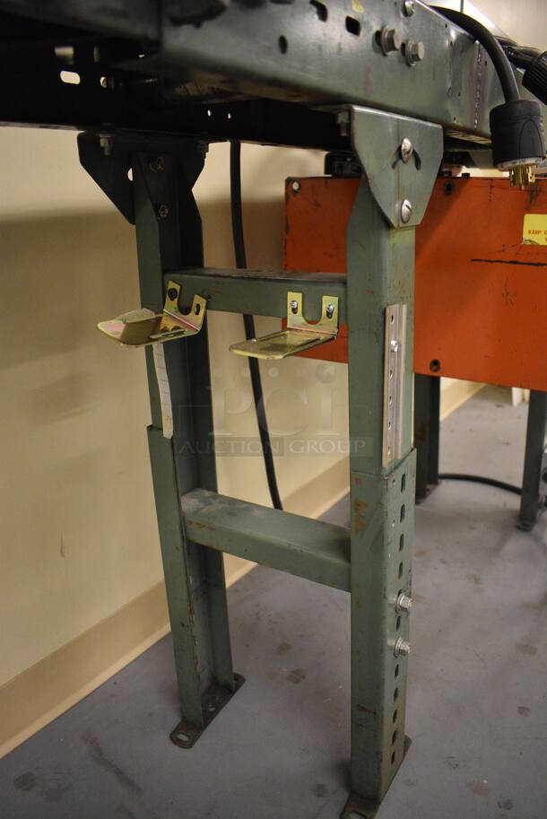 Green Metal Floor Style Conveyor Belt. 67x28x38. (south basement 017) - Image 6 of 8