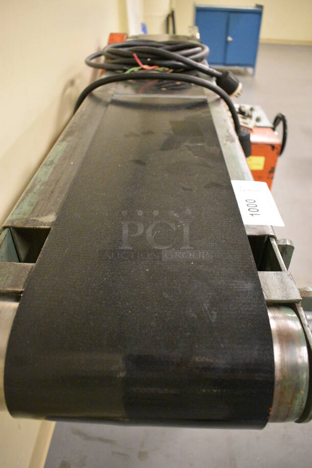 Green Metal Floor Style Conveyor Belt. 67x28x38. (south basement 017) - Image 7 of 8