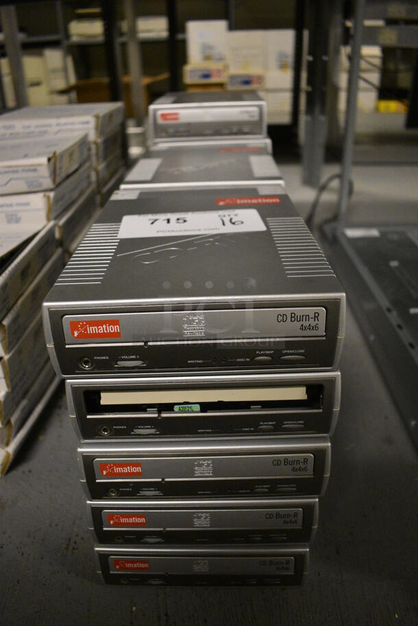 16 Imation CD Burn R Drives. 6x9x2. 16 Times Your Bid! (south basement 012)