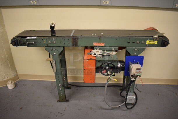 Green Metal Floor Style Conveyor Belt. 67x28x38. (south basement 017) - Image 8 of 8