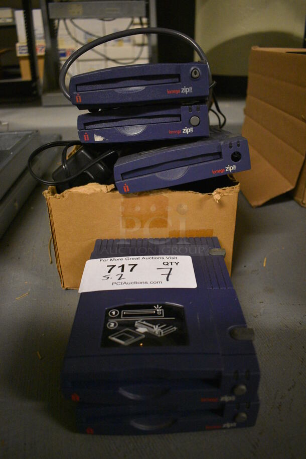 7 Drives; Including Iomega Zip. Includes 5x7x1.5. 7 Times Your Bid! (south basement 012)