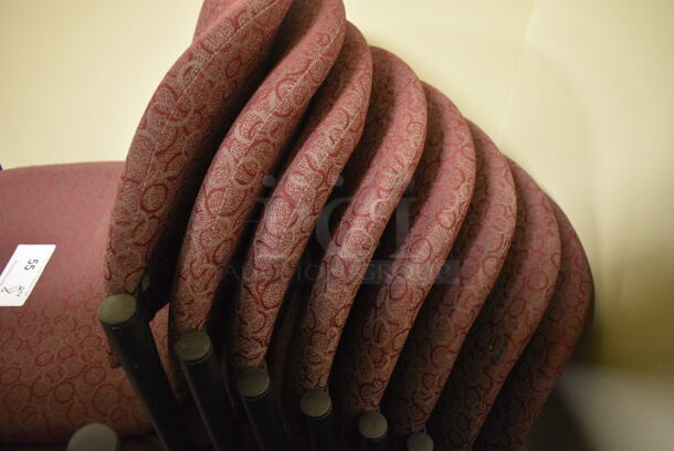 8 Maroon Patterned Chairs on Black Legs. 19x18x32. 8 Times Your Bid! (room 103) - Image 4 of 4