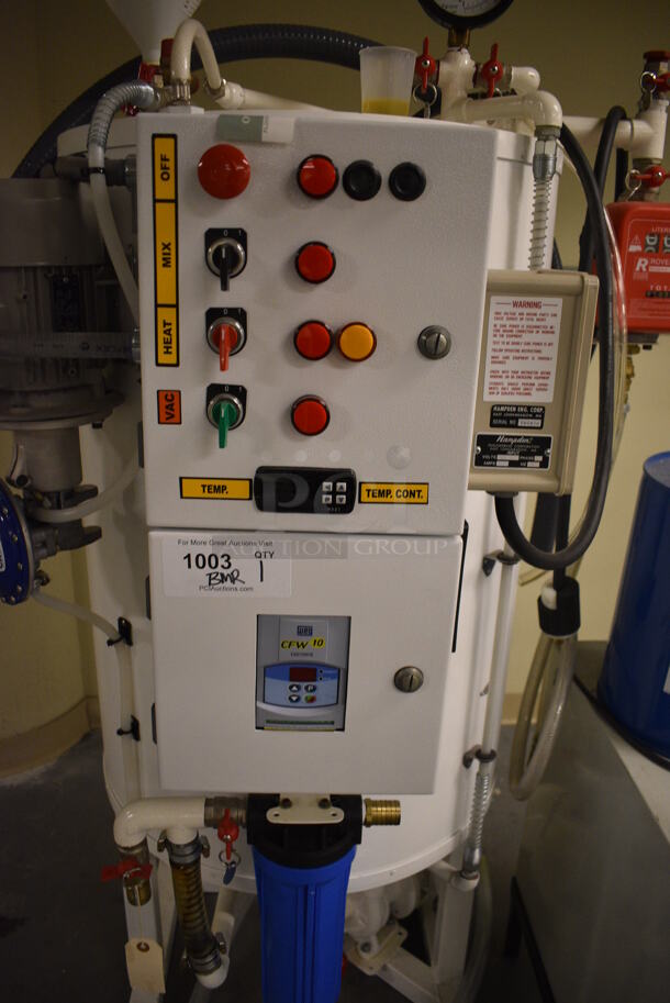 Hampden Metal Floor Style Unit w/ Dominick Hunter Box and Methanol Tank. BUYER MUST REMOVE: Give Yourself Ample Time To Remove This Item on Pick Up Day. 36x32x65, 12x24x41. (south basement 017) - Image 3 of 12