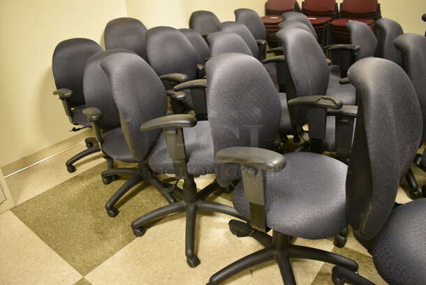 10 Office Chairs on Casters. Two Are Missing Arm Rests. 21x22x40, 24x21x40. 10 Times Your Bid! (room 103) - Image 4 of 6