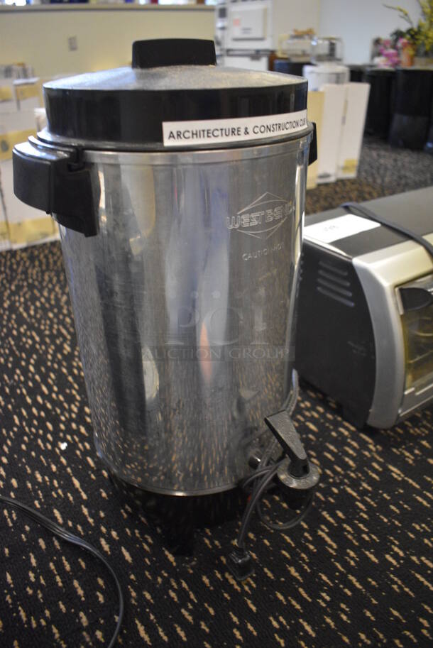 West Bend Metal Percolating Urn. 9.5x9.5x18. (room 204) - Image 2 of 3