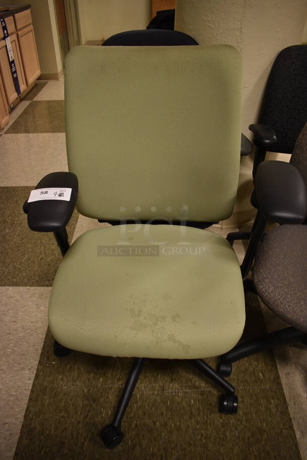 4 Various Office Chairs; Green, Purple, Gray and Blue on Casters. Includes 27x23x41. 4 Times Your Bid! (room 103) - Image 2 of 6