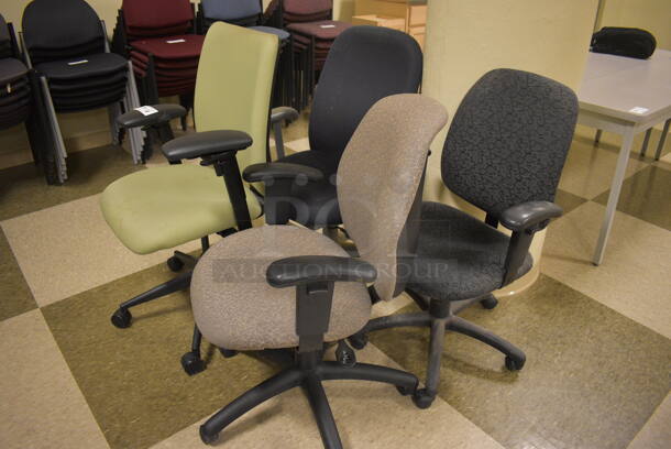 4 Various Office Chairs; Green, Purple, Gray and Blue on Casters. Includes 27x23x41. 4 Times Your Bid! (room 103) - Image 6 of 6