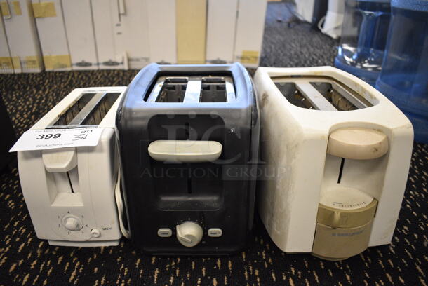 3 Various Countertop Toasters. Includes 6.5x10x8. 3 Times Your Bid. (room 204)