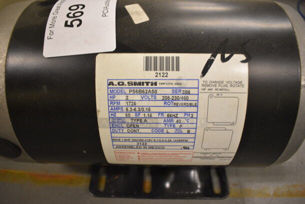 2 Various AO Smith Motors. Includes 13x6.5x6.5. 2 Times Your Bid! (north basement 004) - Image 5 of 5