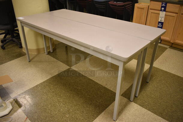 2 Gray Tables. 71.5x17.5x29. 2 Times Your Bid! (room 103) - Image 2 of 4