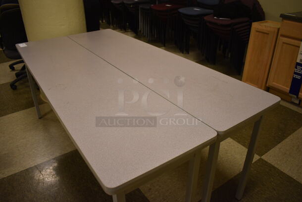 2 Gray Tables. 71.5x17.5x29. 2 Times Your Bid! (room 103) - Image 3 of 4