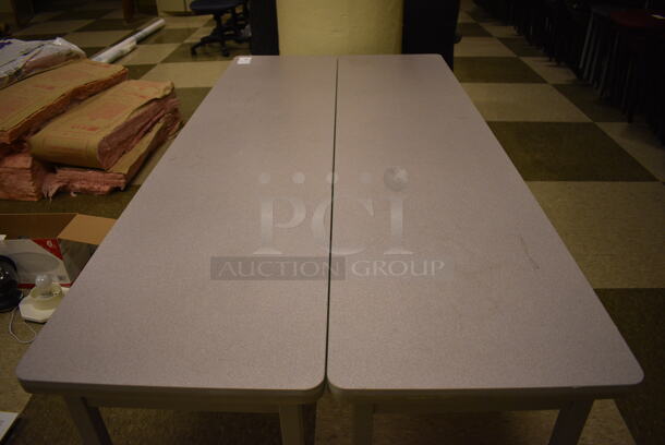 2 Gray Tables. 71.5x17.5x29. 2 Times Your Bid! (room 103) - Image 4 of 4