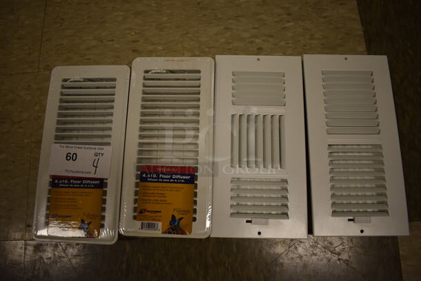 4 White Vent Covers. Includes 11.5x5.5x1.5. 4 Times Your Bid! (room 103)