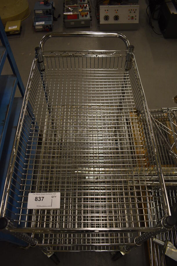 Chrome Finish 3 Tier Shelving Unit on Commercial Casters. 34x18x33. (south basement 019) - Image 3 of 4