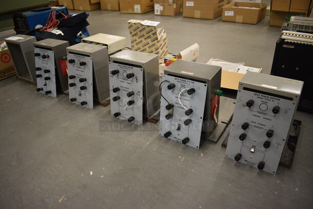 6 Hampden Model SPM-100 Metal Split Phase Motors. 1 Box Empty. 9.5x12x11. 6 Times Your Bid! (south basement 019) - Image 1 of 7