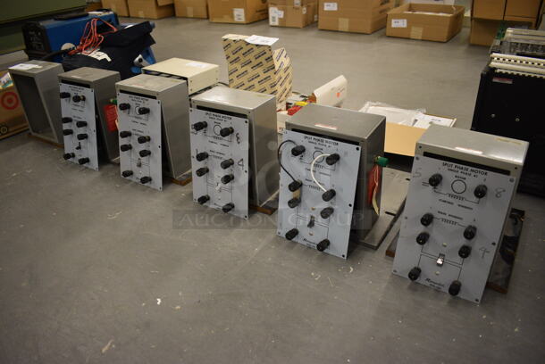 6 Hampden Model SPM-100 Metal Split Phase Motors. 1 Box Empty. 9.5x12x11. 6 Times Your Bid! (south basement 019)