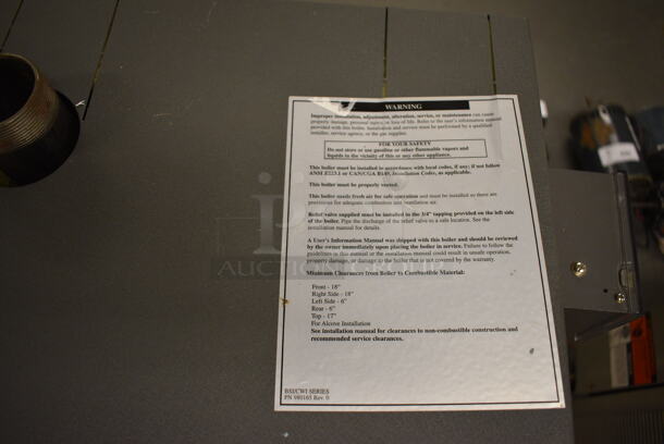 Crown Model BSI103SNPZZPSU Metal Steam Boiler. 85,000 BTU. 21x28x48. (north basement 004) - Image 10 of 10