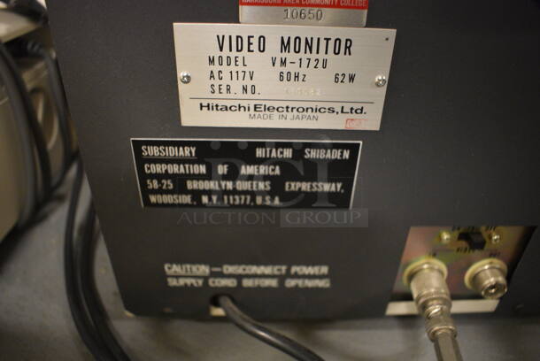 Hitachi Model VM-172U Video Monitor. 16x12x16. (south basement 012) - Image 4 of 5