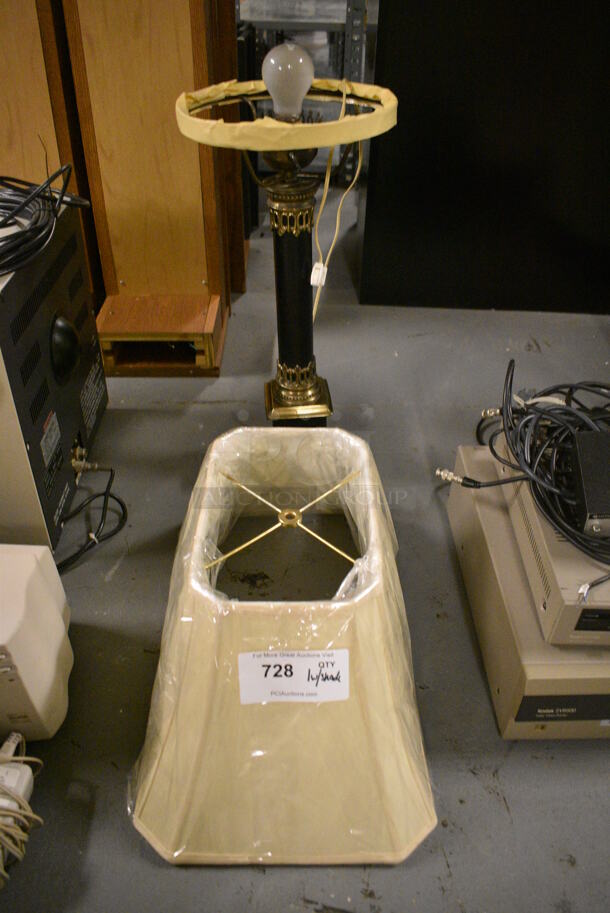 Lamp and Lamp Shade. 11x11x24, 21x13x9. (south basement 012) - Image 1 of 3