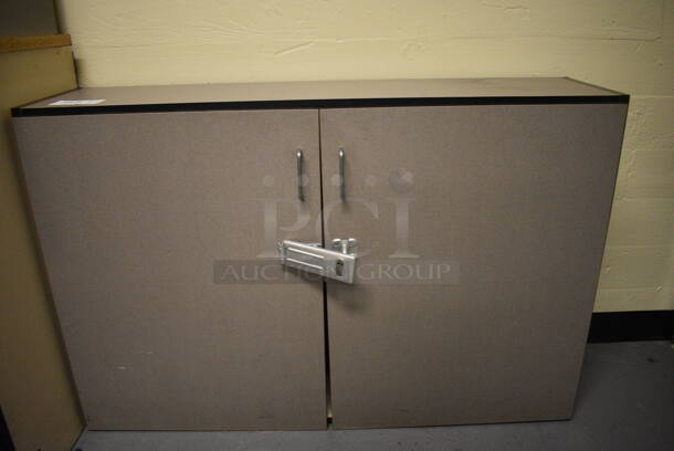Gray 2 Door Cabinet. 47.5x13x31. (south basement 024)