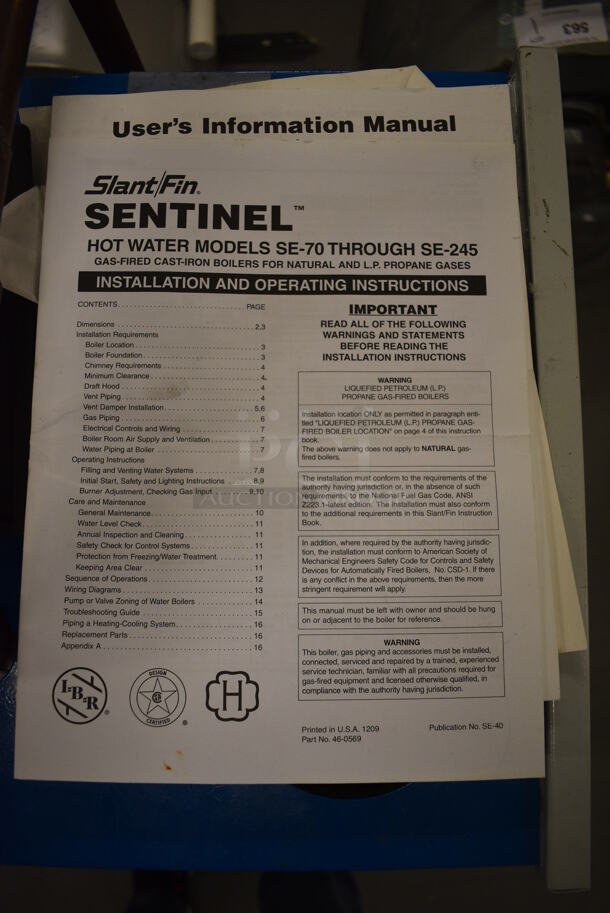 Slant Fin Model TR-30 PT Metal Oil Fired Cast Iron Boiler. 151,000 BTU. 25x26x35. (north basement 004) - Image 6 of 7