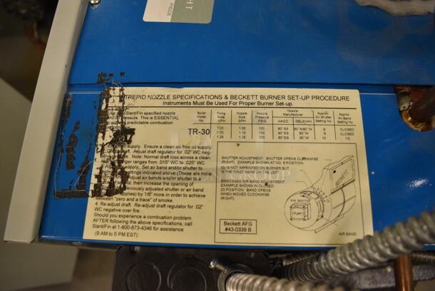 Slant Fin Model TR-30 PZT Metal Oil Fired Cast Iron Boiler. 134,000 BTU. 25x27x42. (north basement 004) - Image 5 of 7