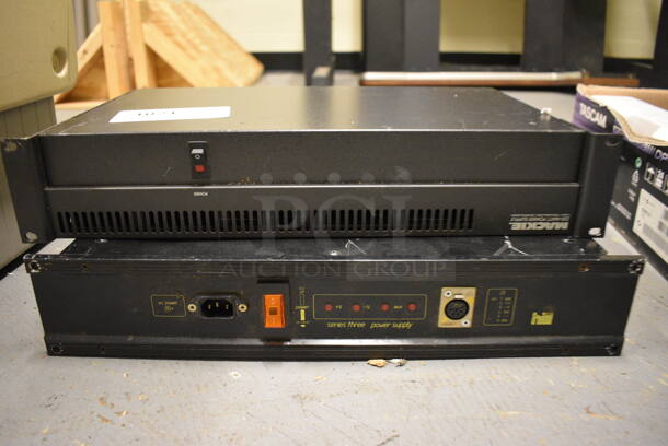 2 Rack Units Including Mackie. 19x9.5x3.5, 19x11.5x3.5. 2 Times Your Bid! (south basement 024)