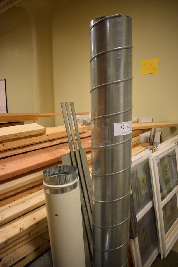 ALL ONE MONEY! Lot of Various Metal Duct Pieces! includes 6x6x48. (room 103) - Image 4 of 5
