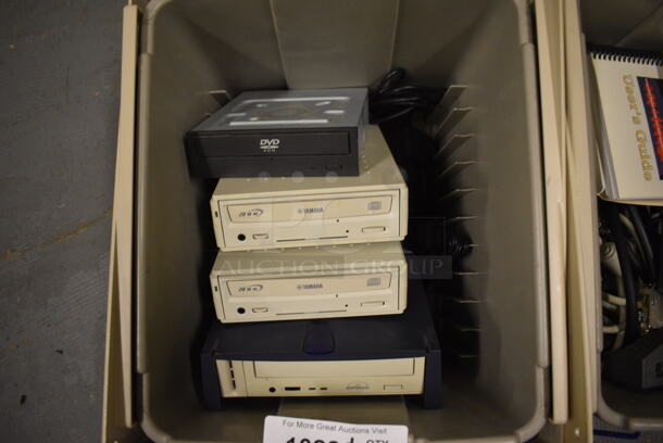 ALL ONE MONEY! Lot of 2 Bins of Various Items Including Drives! (south basement 024) - Image 2 of 4