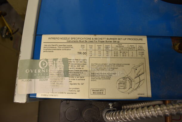 Slant Fin Model TR-30 PZT Metal Oil Fired Cast Iron Boiler. 134,000 BTU. 25x27x42. (north basement 004) - Image 5 of 7