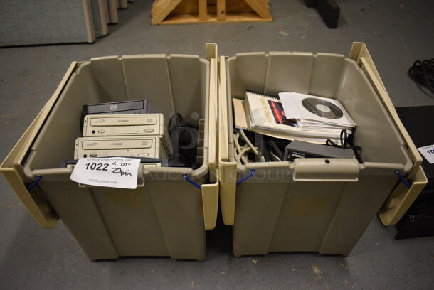 ALL ONE MONEY! Lot of 2 Bins of Various Items Including Drives! (south basement 024) - Image 4 of 4