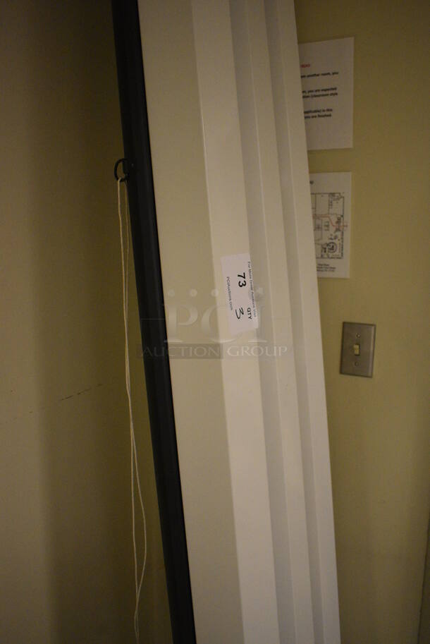 3 Da-Lite White Pull Down Projector Screens. 113". 3 Times Your Bid! (room 105) - Image 5 of 5