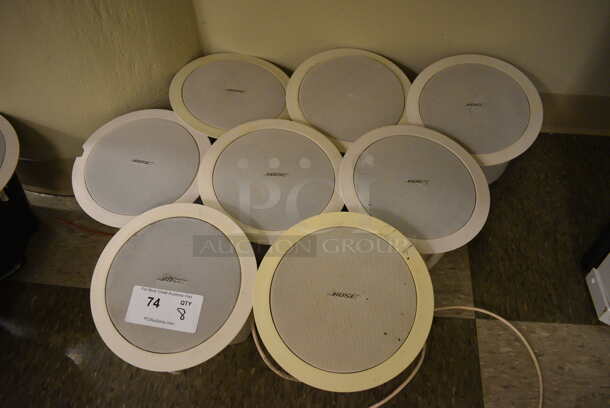 8 Bose Model 16 FreeSpace Ceiling Mount Loudspeakers. 9.5x9.5x6.5. 8 Times Your Bid! (room 105)