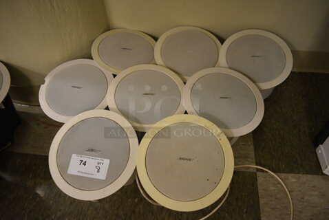 8 Bose Model 16 FreeSpace Ceiling Mount Loudspeakers. 9.5x9.5x6.5. 8 Times Your Bid! (room 105)