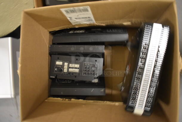 ALL ONE MONEY! Lot of 2 Boxes of Various Items Including Monitor and Extron Units! (south basement 024) - Image 2 of 6