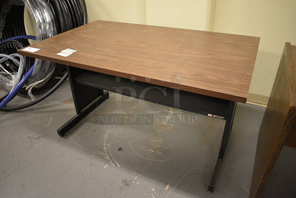 Wood Pattern Tabletop on Metal Legs. 48x30x27. (north basement 004) - Image 4 of 4