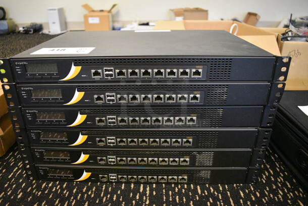 6 Vyatta Model FW-7580B-VT1 Rack Units. 19x12x2. 6 Times Your Bid! (room 204)