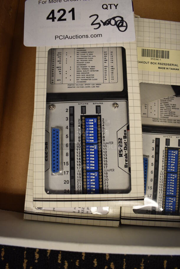 3 RS-232 Break Out Boxes. 3.5x7.5x1. 3 Times Your Bid! (room 204) - Image 2 of 3