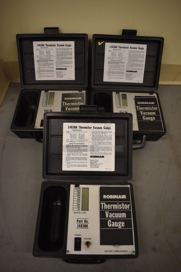 3 Robinair Thermistor Vacuum Gauge in Hard Case. 10x7.5x4. 3 Times Your Bid! (north basement 004) - Image 1 of 7