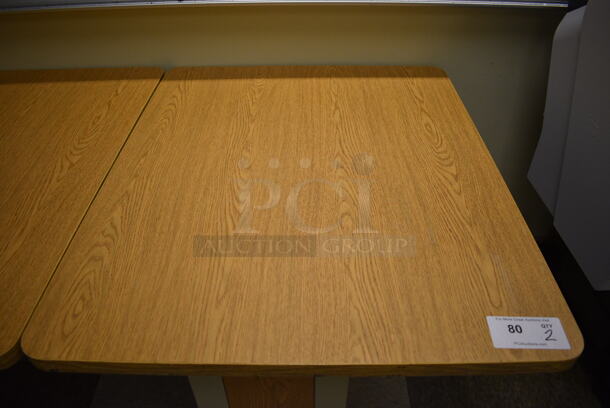 2 Wood Pattern Tables. 35.5x29.5x30. 2 Times Your Bid! (room 105) - Image 3 of 5