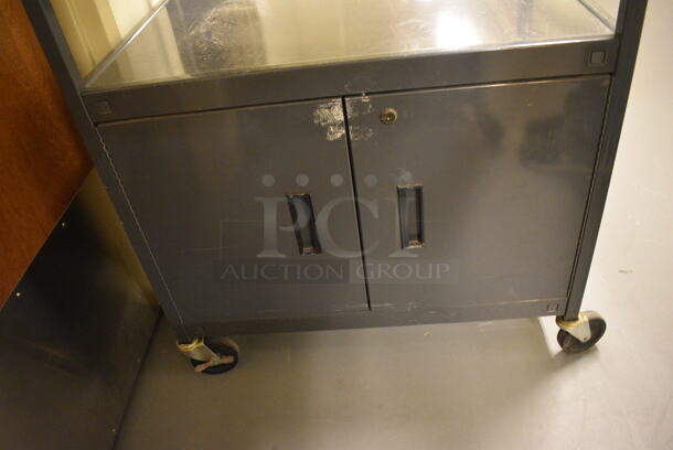 Gray Metal AV Cart on Commercial Casters. 31x23x54. (south basement hallway by 022) - Image 4 of 4