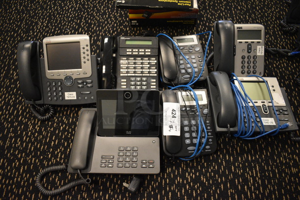 7 Various Corded Office Telephones. Includes 10x9x6. 7 Times Your Bid! (room 204) - Image 1 of 5