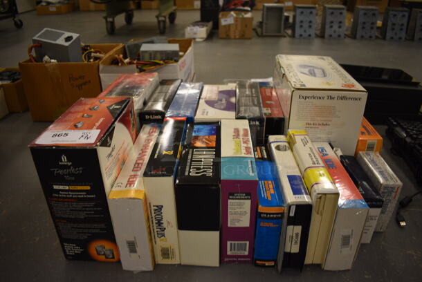 ALL ONE MONEY! Lot of 19 Various Boxes Including Lanpress, Procomm Plus Terminal Emulation and Ves Enhanced IDE! (south basement 019)