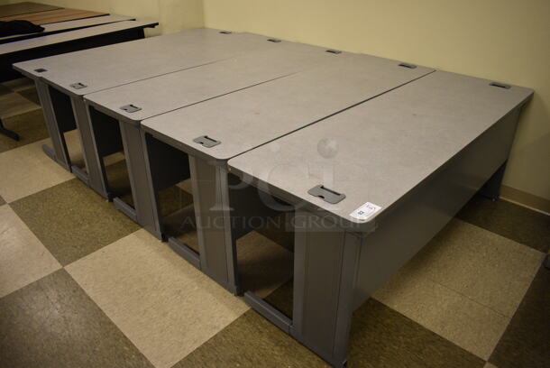 5 Gray Tables. 72x24x29. 5 Times Your Bid! (room 105)