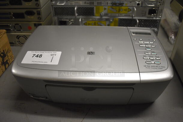 HP PSC 1610 Countertop All In One Scanner Copier Printer. 17x11x7. (south basement 012)