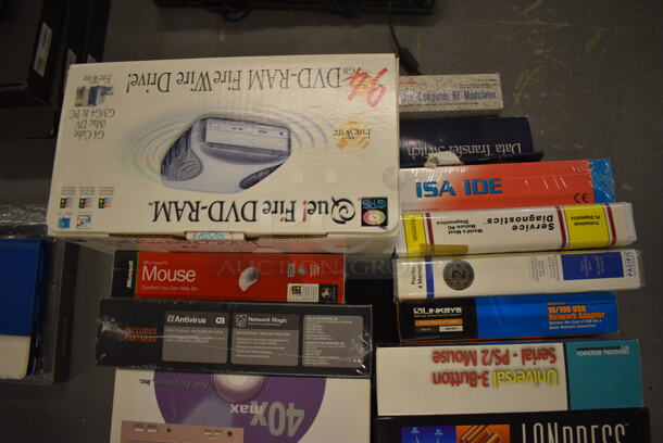 ALL ONE MONEY! Lot of 19 Various Boxes Including Lanpress, Procomm Plus Terminal Emulation and Ves Enhanced IDE! (south basement 019) - Image 3 of 4