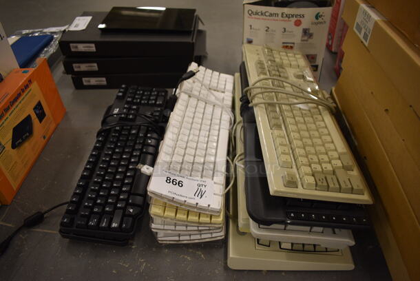 ALL ONE MONEY! Lot of 11 Various Keyboards! Includes 18x6.5x1. (south basement 019)
