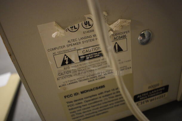 Set of Subwoofer and 2 Altec Speakers. 13x8x6, 3.5x4.5x7. (south basement 012) - Image 4 of 5