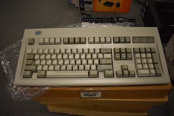 7 IN ORIGINAL BOX! IBM Computer Keyboards. 19x8x1.5. 7 Times Your Bid! (south basement 019)