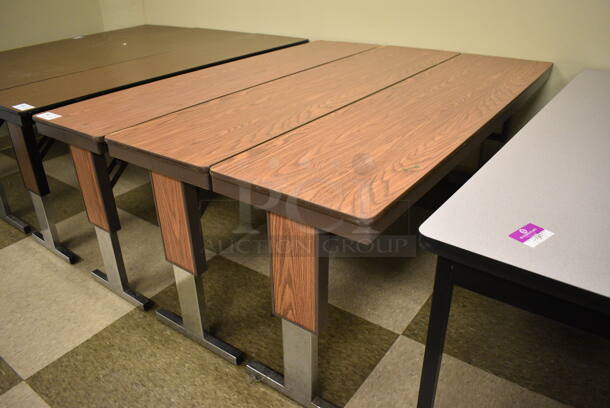 3 Wood Pattern Tables. 72x18x29. 3 Times Your Bid! (room 105) - Image 3 of 5